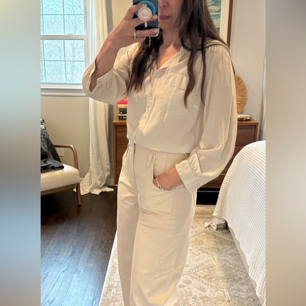 Ever Silk Chiffon Button Down Shirt